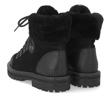 Schnürstiefel mit Pelzdetails