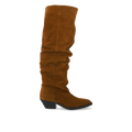 Langschaftiger Wildlederstiefel mit Falteneffekt
