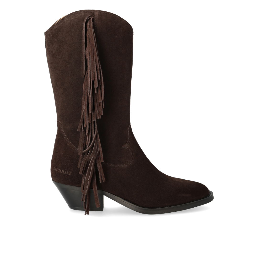 Cowboystiefel mit geschwungenem Schaft und Fransen