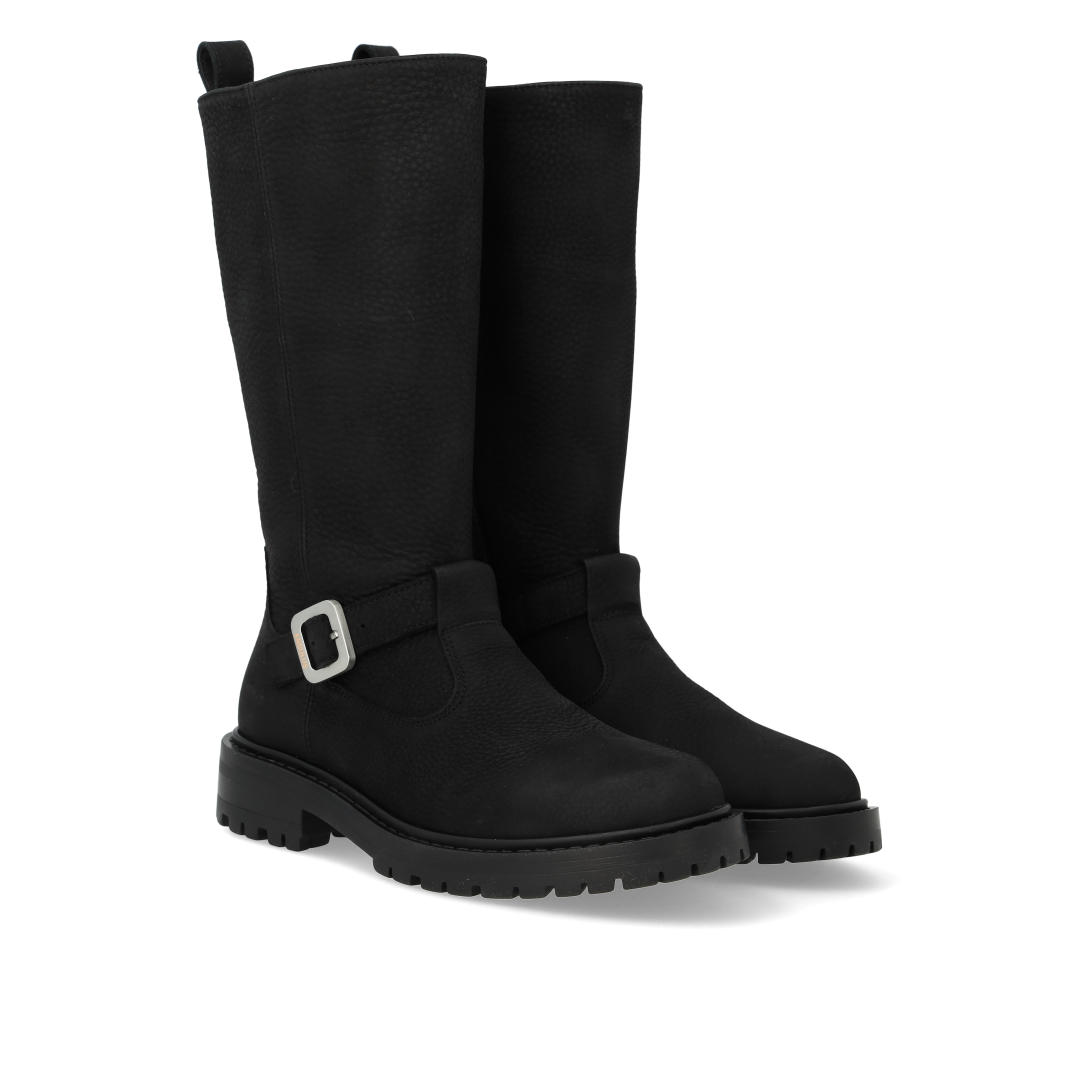 Mittelhoher Stiefel mit Logo-Schnalle