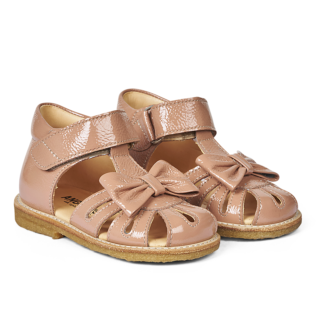 Angulus Lauflern-Sandale mit Schleife und Klettverschluss